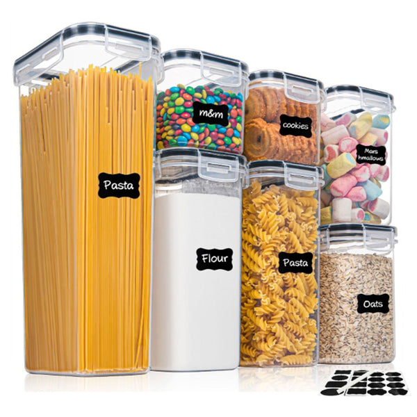 Conjunto com 7 Dispensadores Herméticos para Alimentos